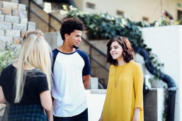 Friends chatting in a group